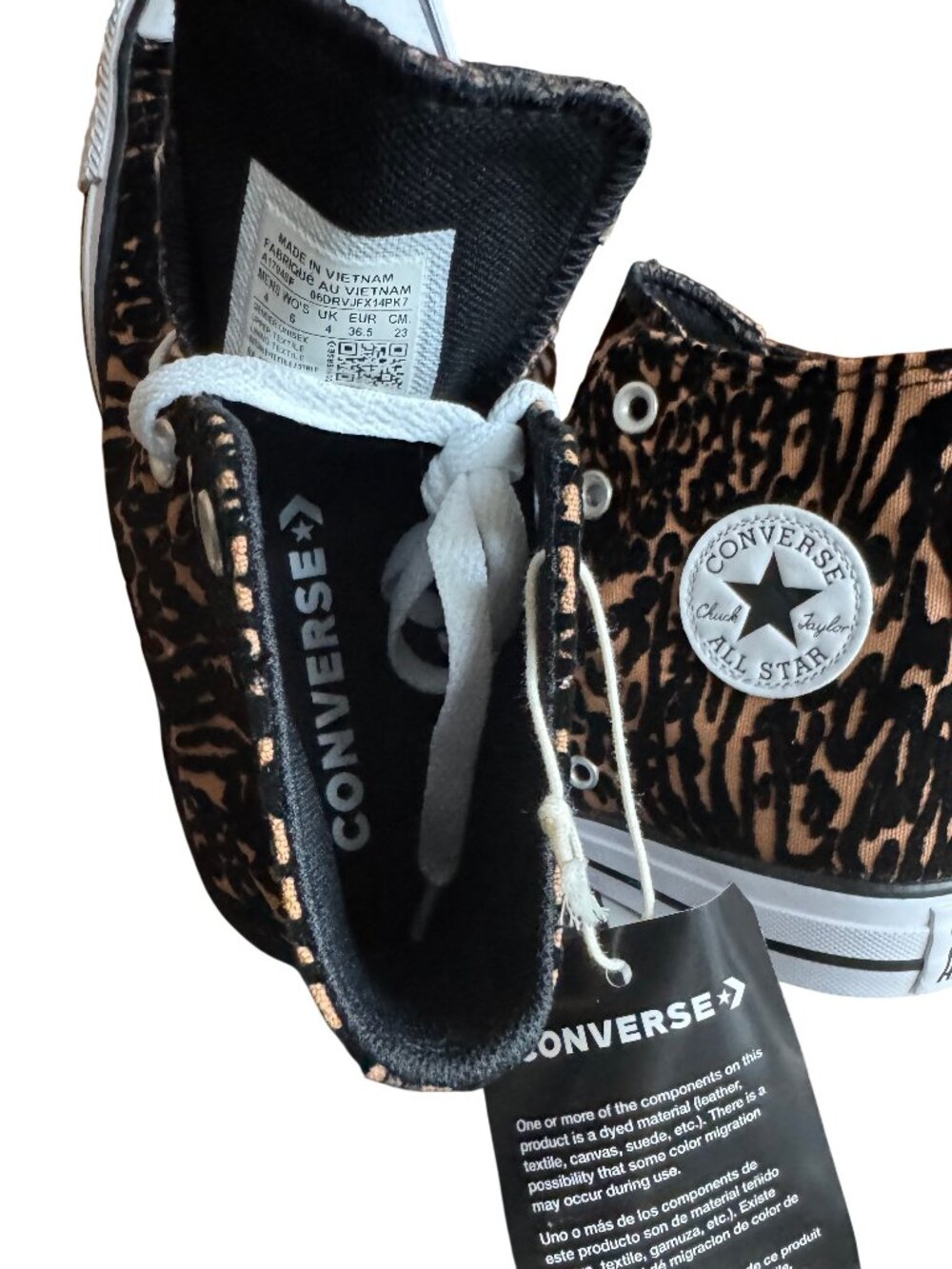 Converse Chuck Taylor All Star Hi Leopard Print Sneakers Womens 6 Mens 4 NWT - Picture 8 of 15